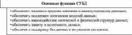Основные функции СУБД